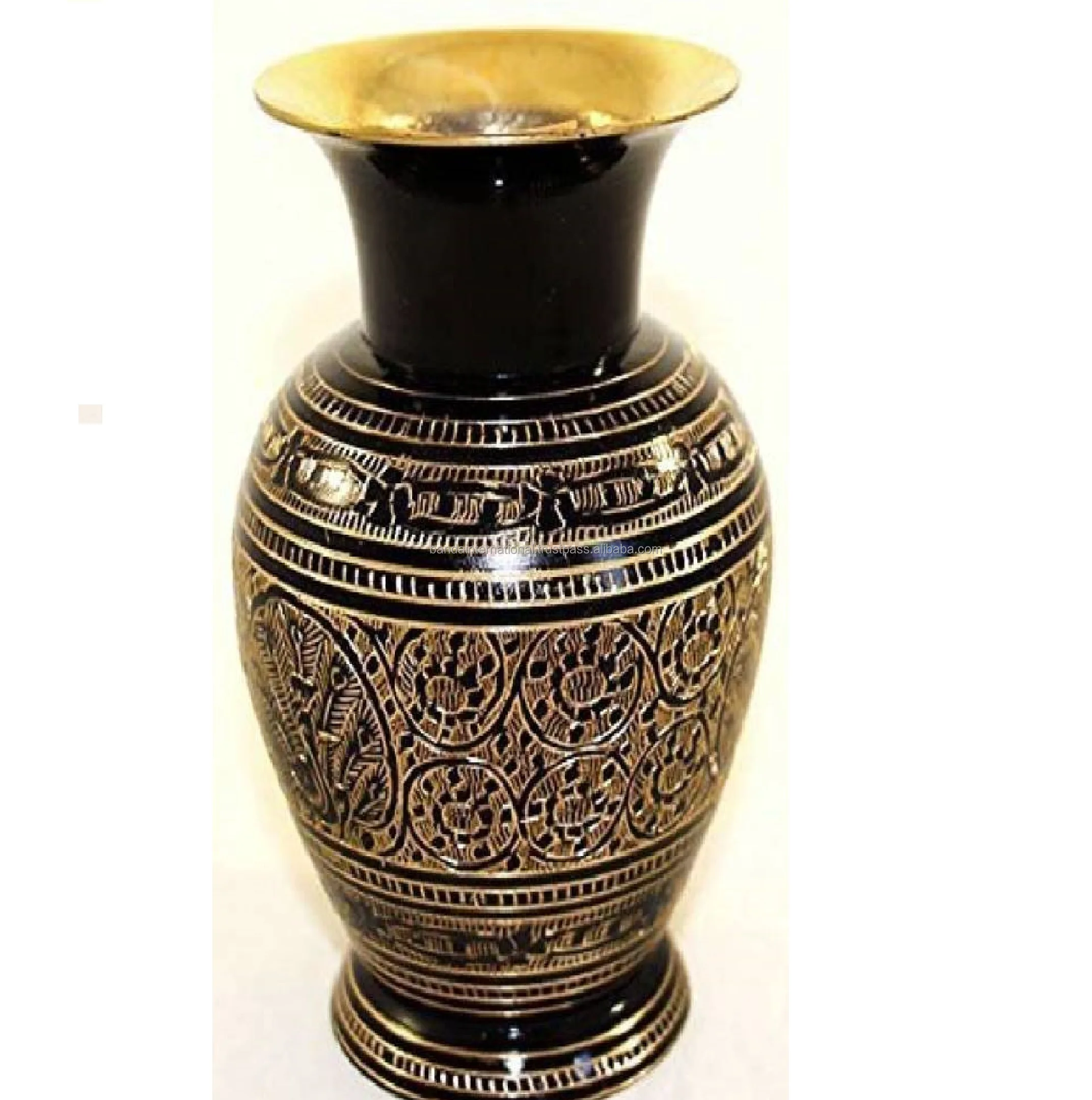 Centerpiece Decorative Brass Metal Flower Vases Made Indian Home Decorative Metal Flower Pot