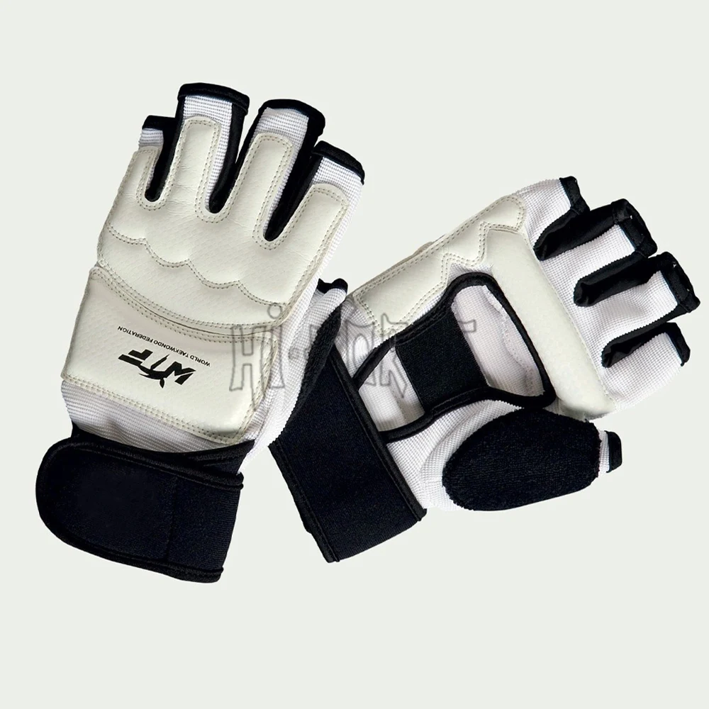 Custom Logo Half Finger WT Approved Gloves Taekwondo Hand Pads Competition Mitts TKD Protection