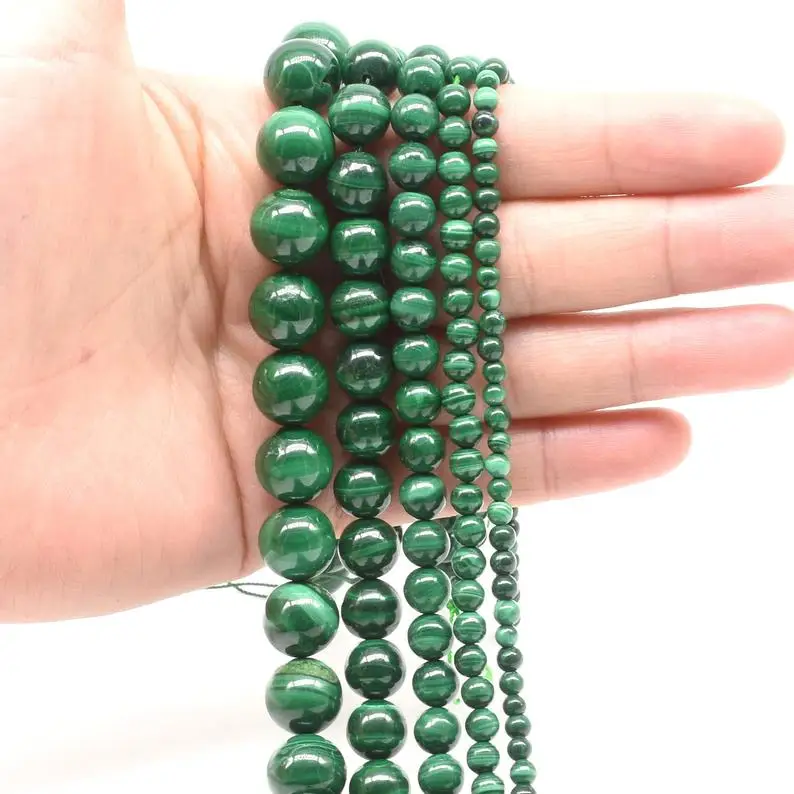  Бусины Из Натурального Малахита 3 мм 4 6 8 10 бусины из зеленого камня круглые натурального малахита для изготовления украшений