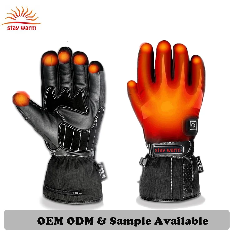 Winter Men Winter Electric Leather Heated Gloves Full Finger Heated  Motorcycle Gloves For Motorcycle Outdoor Work Bike