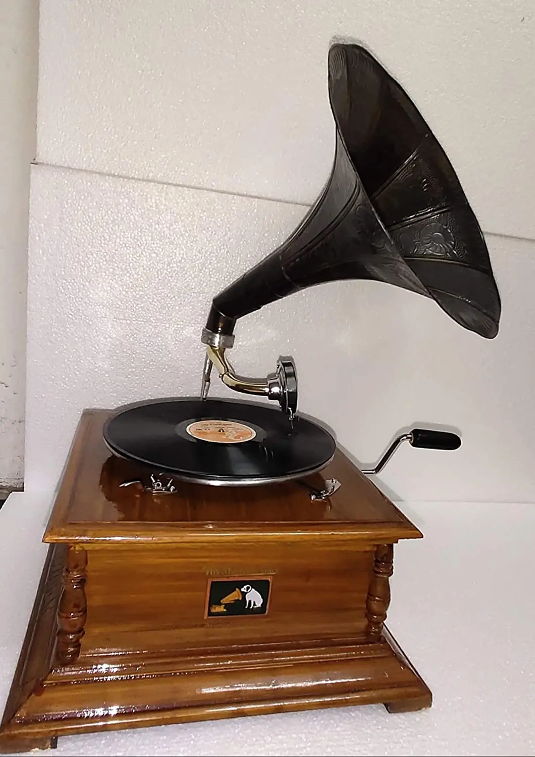 Hot selling quality  Brass and wooden Gramophone Player for music and home decor