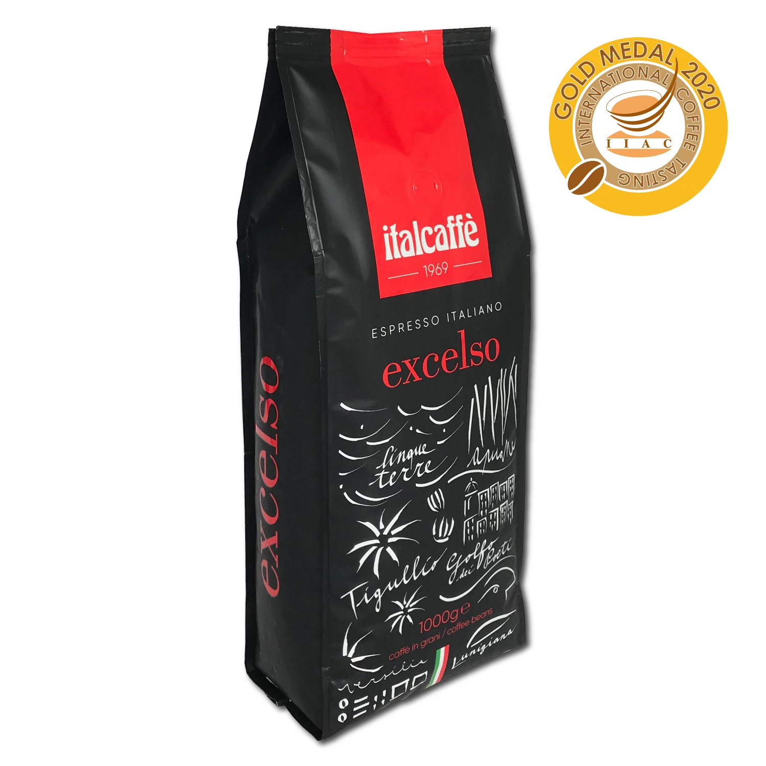 Italcaffe Excelso Roasted Coffee Beans 1kg Gold Medal
