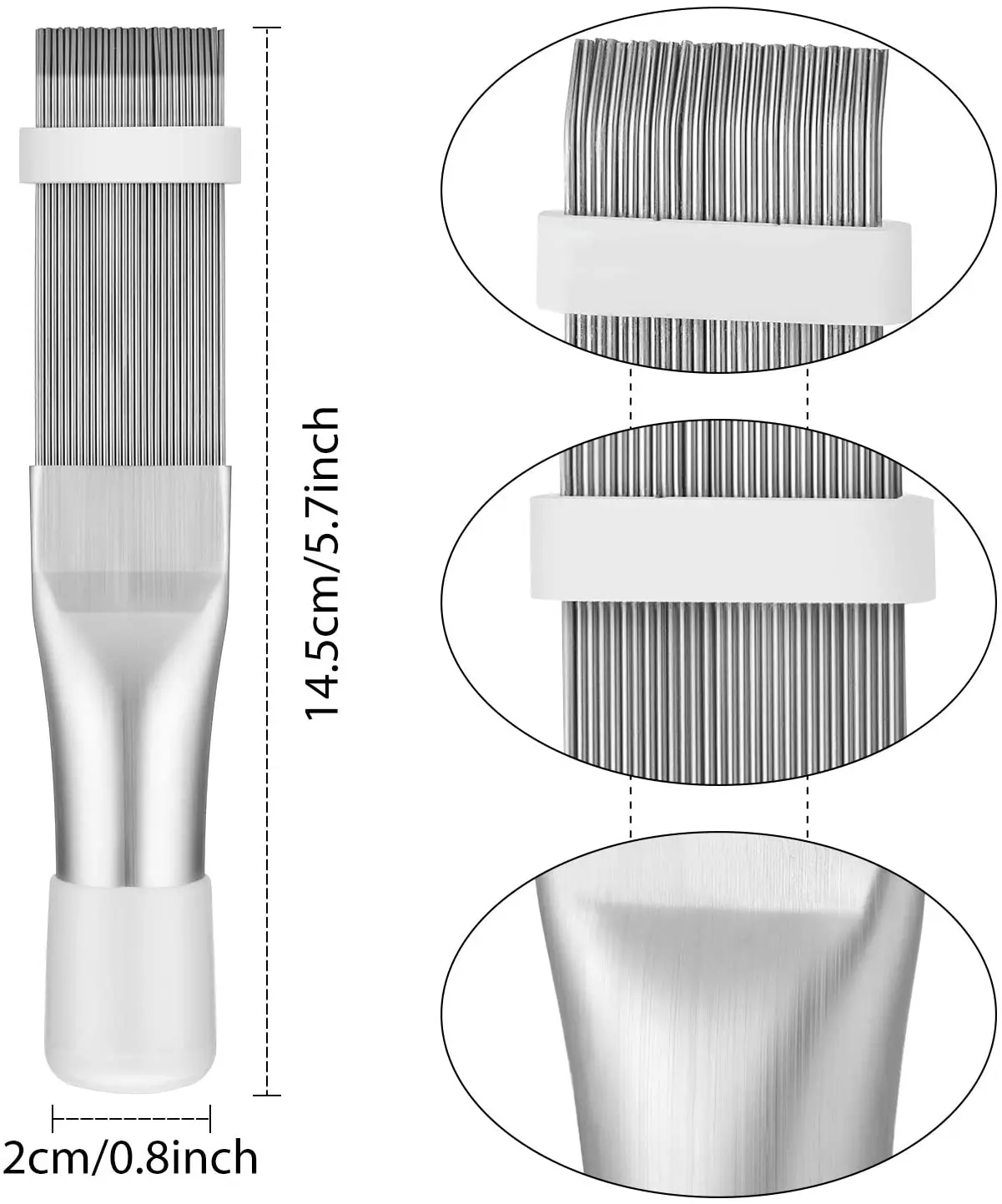 4 Pieces Air Conditioner Condenser Fin Cleaning Brush Coil Condenser Brush AC Fin Comb Stainless Steel