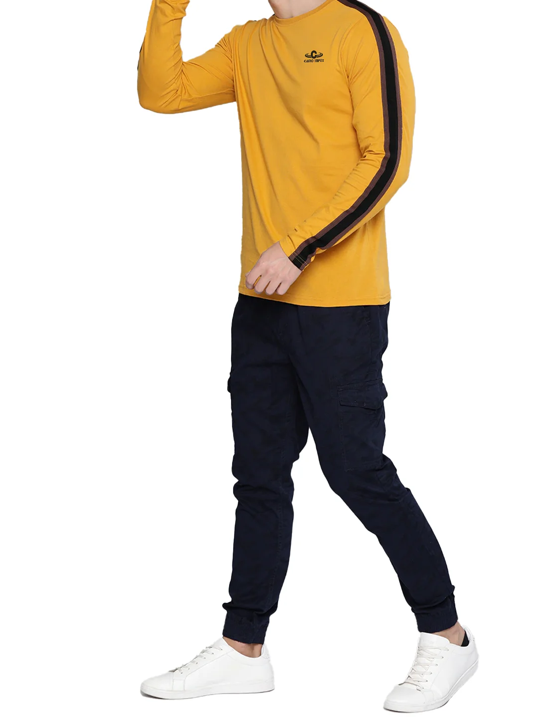 2021 Custom New Polyester Cotton Men Mustard Yellow Pure Cotton T-shirt With Custom Logo Manufactured By Camo Impex