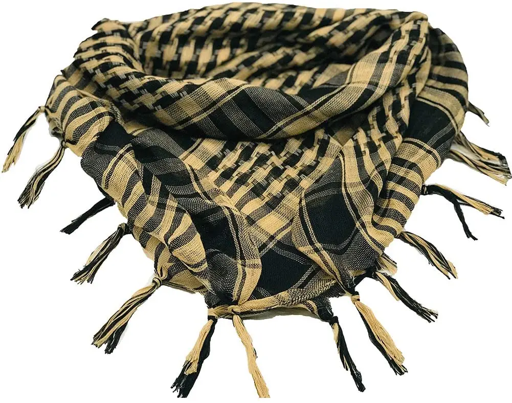 100% Cotton Shemagh New Tactical Keffiyeh Desert Head Neck Scarf Bandana for Men & Women Hijab