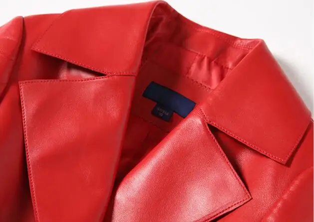 High Quality Genuine Leather Pure Sheepskin Leather Women Long Coat Spring Autumn