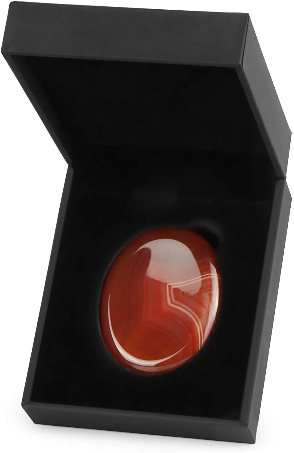 2inch Worry Stone, 1pcs Thumb Banded Carnelian Agate Worry Stone Palm