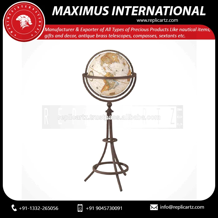 World Globe with Metal Stand Perfect for Decoration Earth Geography Educational  Kids Adults School Home Office