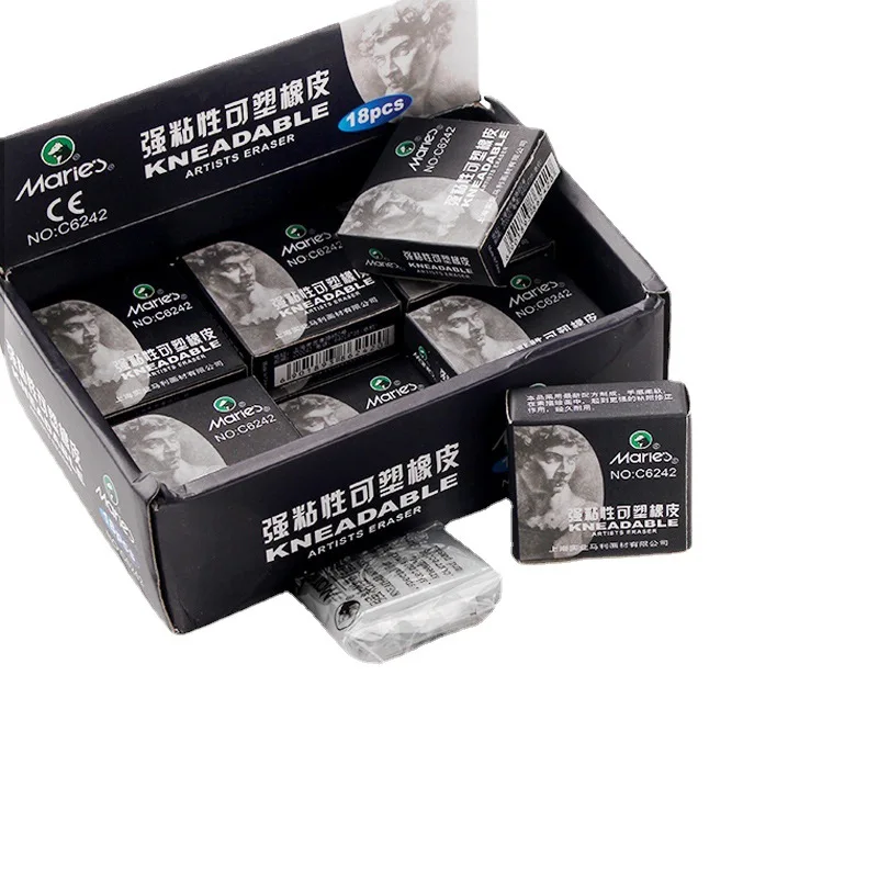 Maries 6242 18/box Kneaded Rubber Art Eraser strong viscosity  Pencils kneadable Erasers
