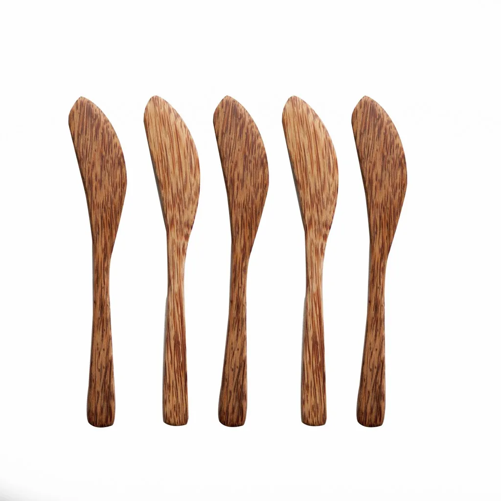 Высококачественный натуральный Небольшой Деревянный Обеденный нож из кокоса и бамбука