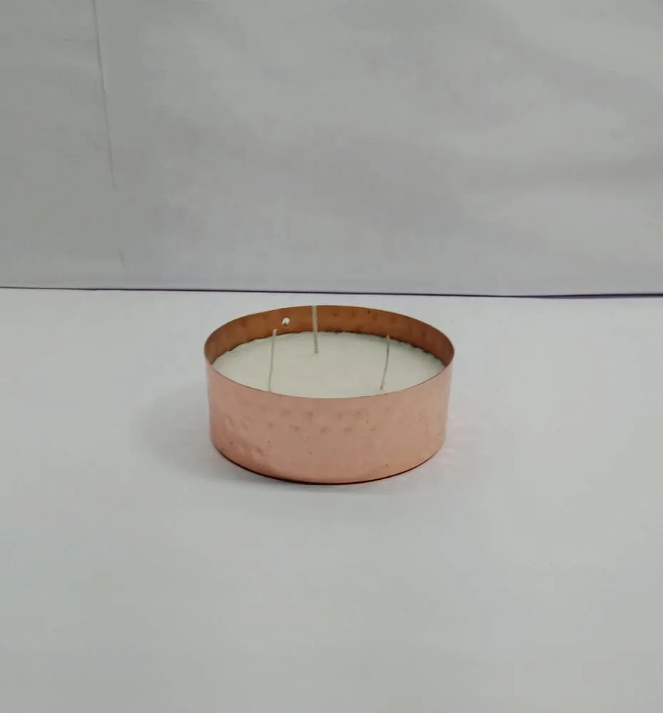 factory wholesale small galvanized rustic round metal iron candle holders bowl