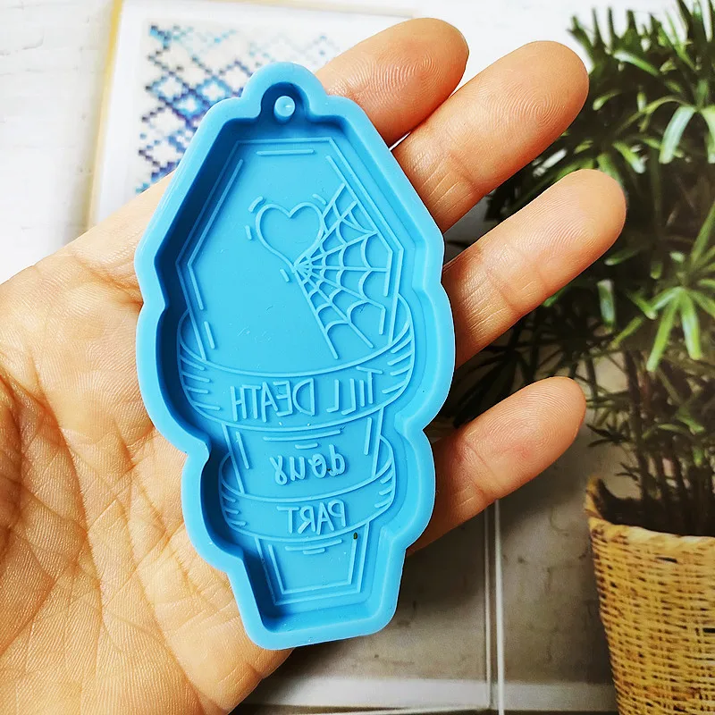 Silicone Mold Halloween Gothic Container Mold Kawaii Goth Keychain Resin Art Supplies coffin mold