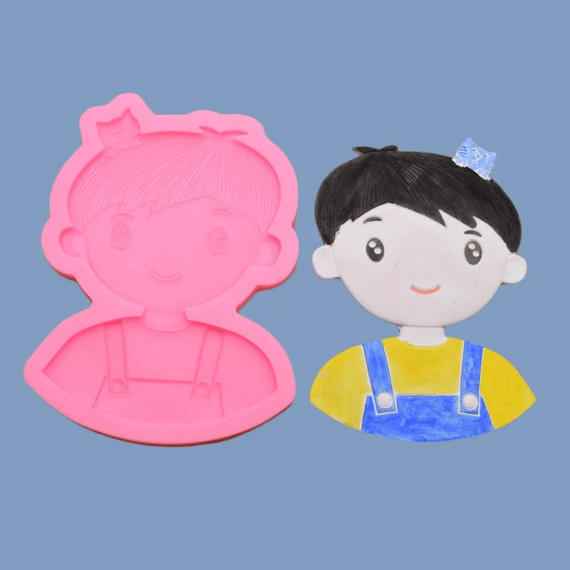 
FBA Drop ship Boys and Girls Silicone Chocolate Mold Baby Fondant Candy Non-Stick Food Grade Cake Decorating Polymer Clay 