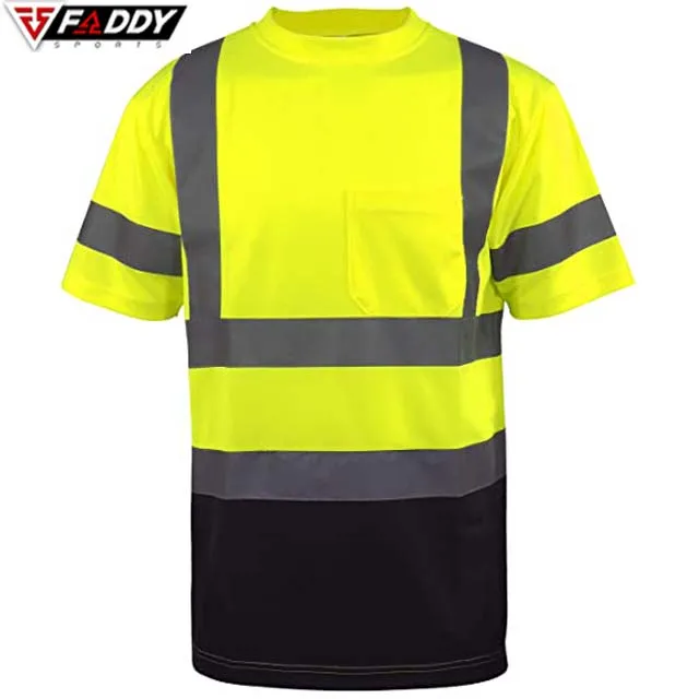 Оптовая продажа рабочая одежда на заказ мужская рубашка светоотражающие полосы 360 рефлекторная лента с отражающим логотипом мягкая дышащая ткань