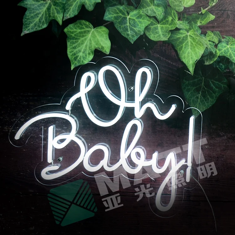 
Custom Led Neon Sign Matt Wedding Custom Name Silicone Neon Sign Letters Oh Baby NEON Light CAR Event & Party Office Shops PVC 