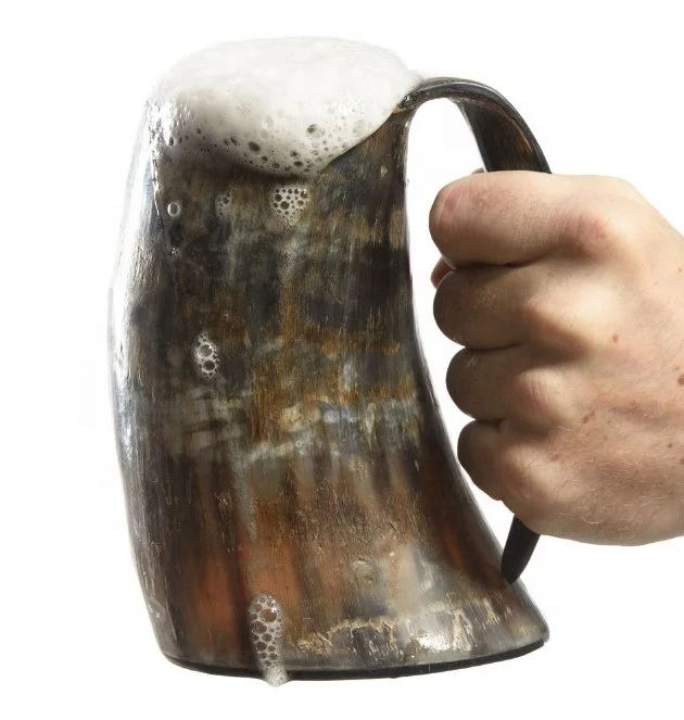 Natural Hand Made 100%  Buffalo Horn Mug /Viking Drinking Mugs/ Beer Drinking cup set decorative horn mugs by LUXURY CRAFTS