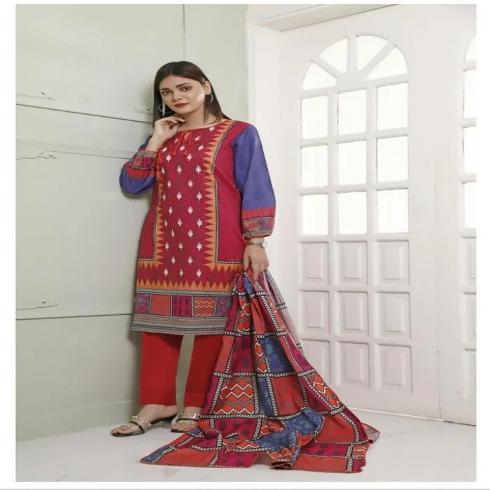 Pakistan and Indian ladies salwar kameez Lawn 3 piece suit of Popular Brand