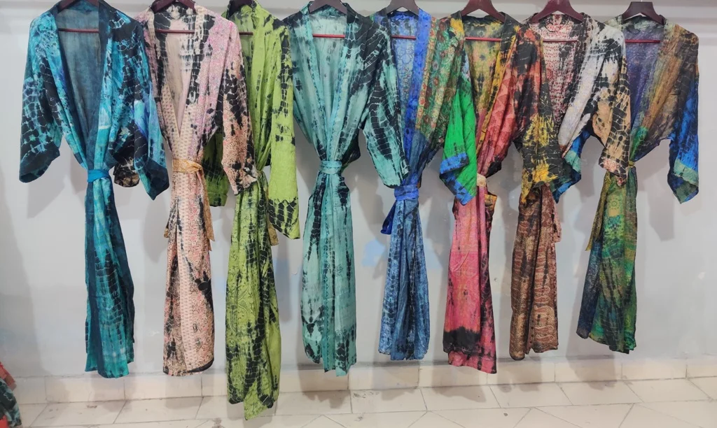 Pure Silk Tie Dye Kiomono Home Wear Dress