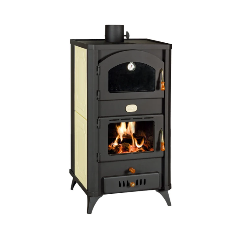 150 kg Weight High Heating Capacity Wood Burning Fireplaces Stove with Oven for Indoor Use