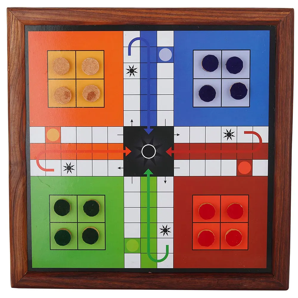 New design Multi Function Wooden Ludo Games Set | Customized Color Best Ludo game For Sale