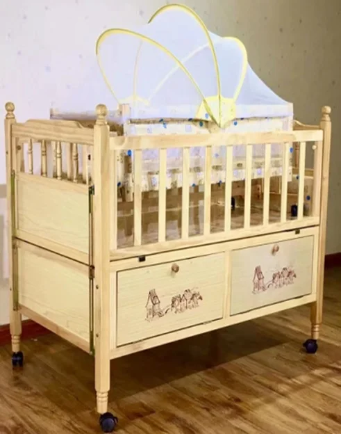 Nursery Bed, Kids Newborn Crib,  Infant and Toddler, Baby cot