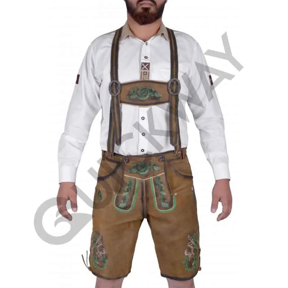 Men Short Length Bavarian Lederhosen Shorts Bavarian Suit