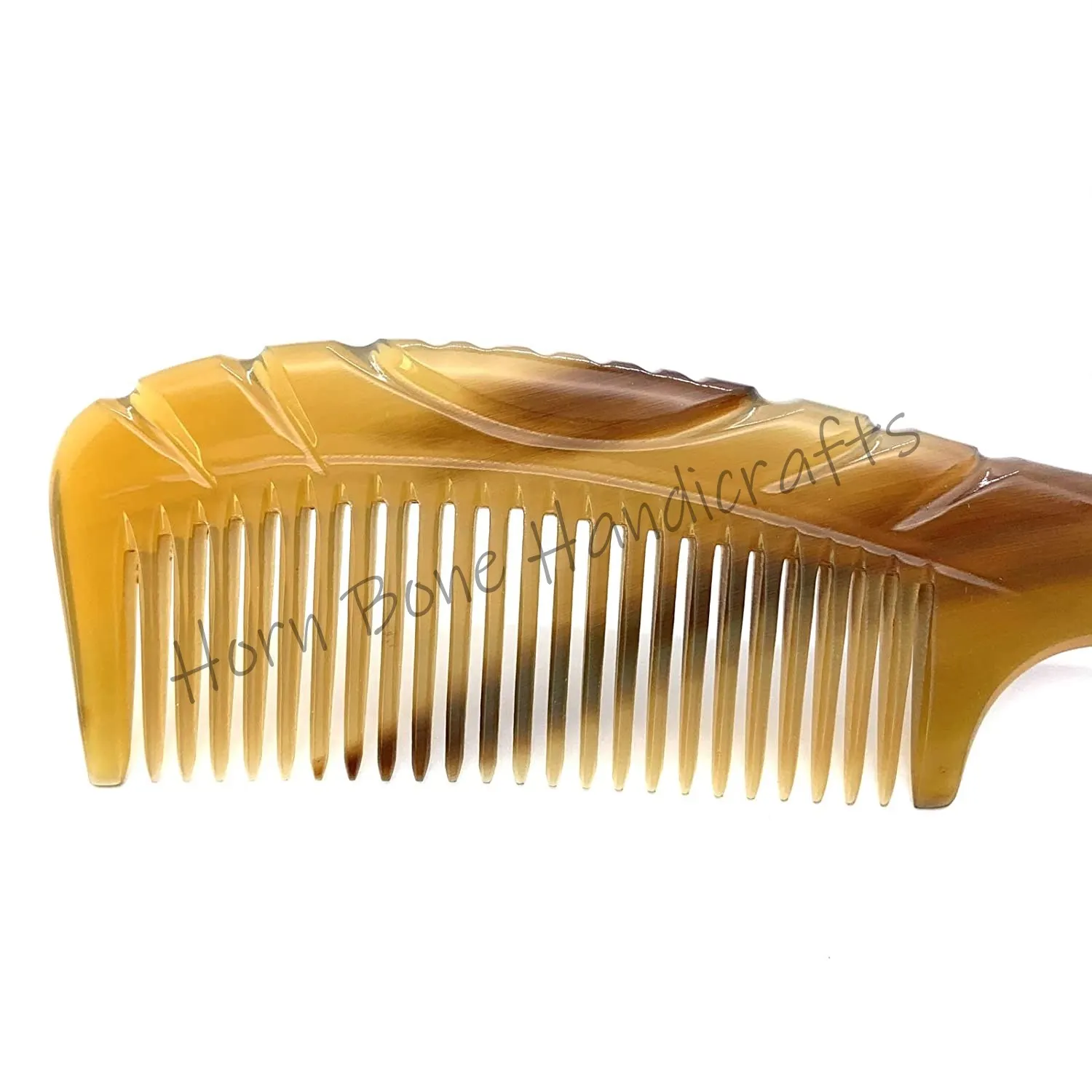 New Arrival Natural Horn Hair Comb with Handle Professional Detangling Fine Tooth Durable Comb 100% Natural Carved Horn Comb