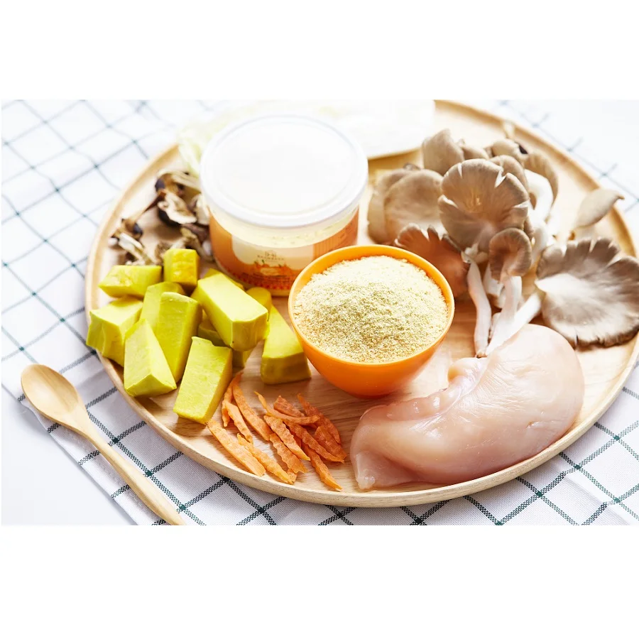 
HACCP and GMP Certification Low-Salt Low-Carb Roasted Barley Pumpkin Chicken And Carrot Fine-Grained 90g 