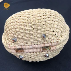 Eco friendly Clutch Bag for Woman Straw Handbag with Leather Magnet Made in Vietnam OEM ODM Fashionable Shoulder Bag Girls