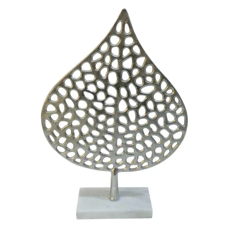 High Quality Eco-Friendly Aluminum Leaf Table Top Sculpture Colorful Rustic Home Decoration Handicraft Metal Art for Christmas