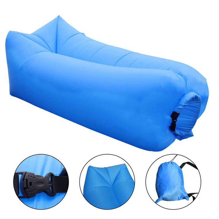 New Design Update second generation single mouth/opening without PE bag inside coated TPU Sleeping Lazy Bag Inflatable Air Sofa