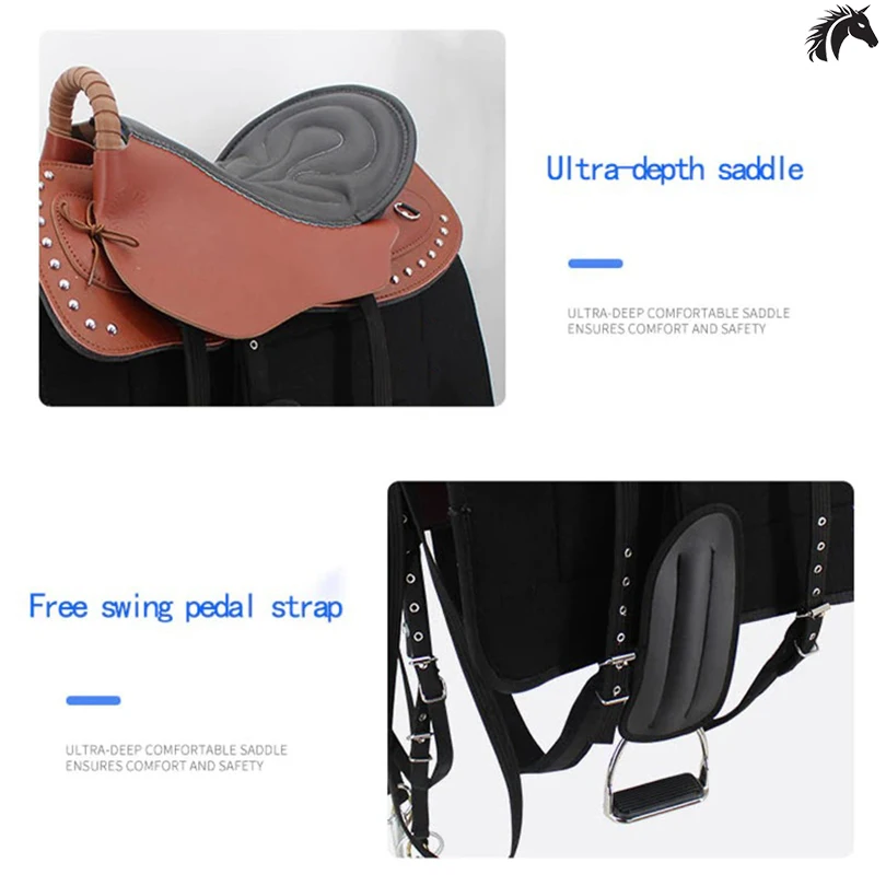 Wholesale Saddle Full Set New Style Leather Riding Saddle Large Small Horse Saddle Equestrian Supplies