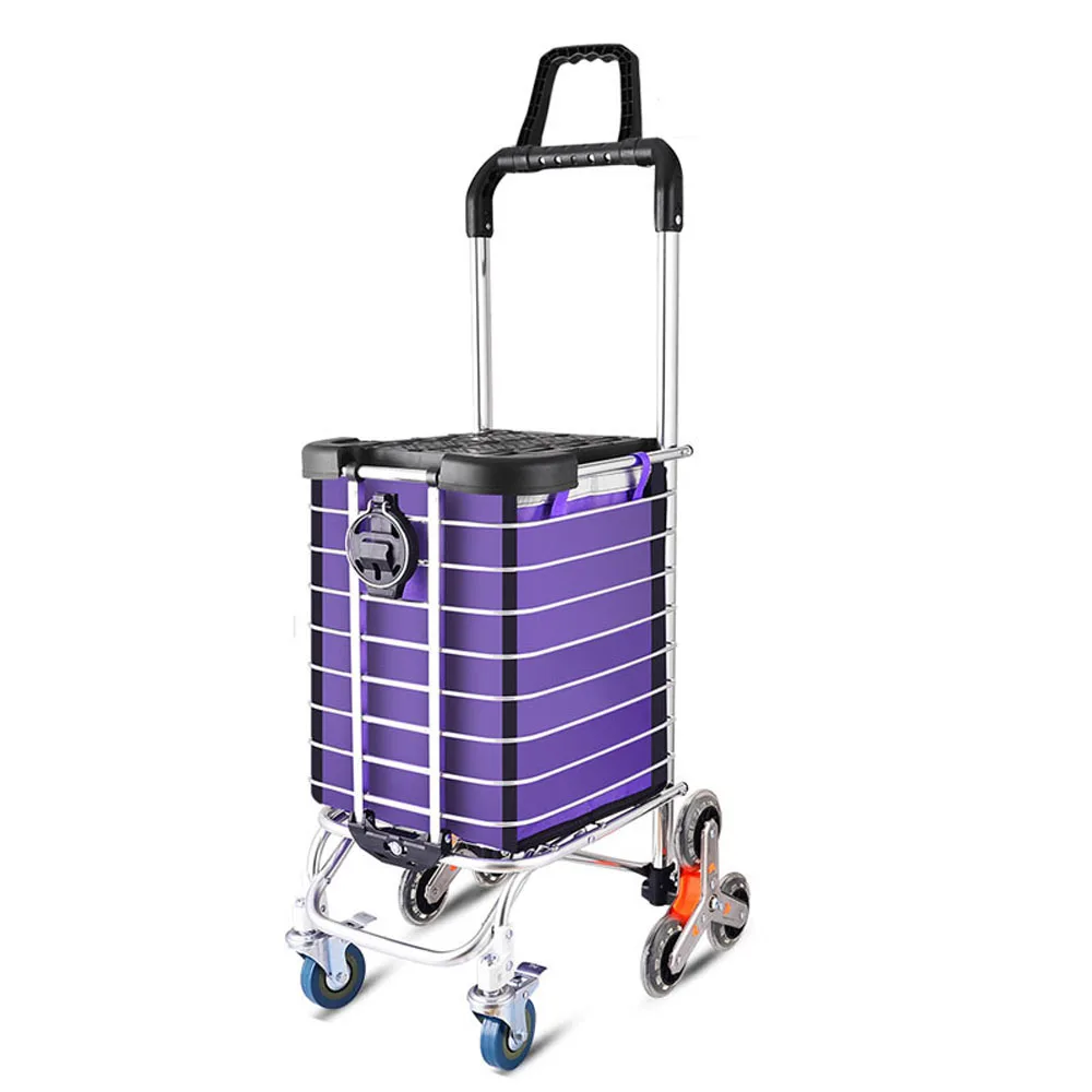 Grocery Laundry Utility Foldable Shopping Cart Grocery cart small cart climb Stair Climbing with Cover