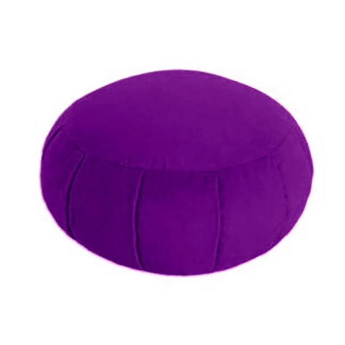 Eco-friendly Organic Cotton Yoga Meditation Round Zafu Cushion with Pleats and Buck Wheat Filling available in Different Colors