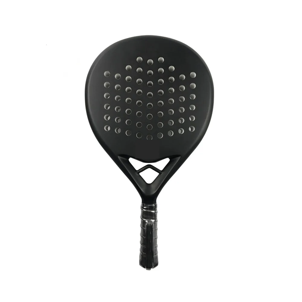 Professional Beach Tennis Racket Plain Black Color EVA High Quality 3K Carbon Fiber Customized Paddle Rackets