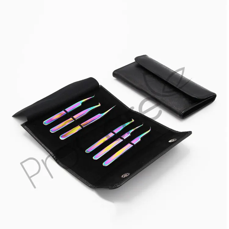  Черный 45 градусов объем пинцет с изготовленным на заказ логосом Наращивание ресниц Пинцет