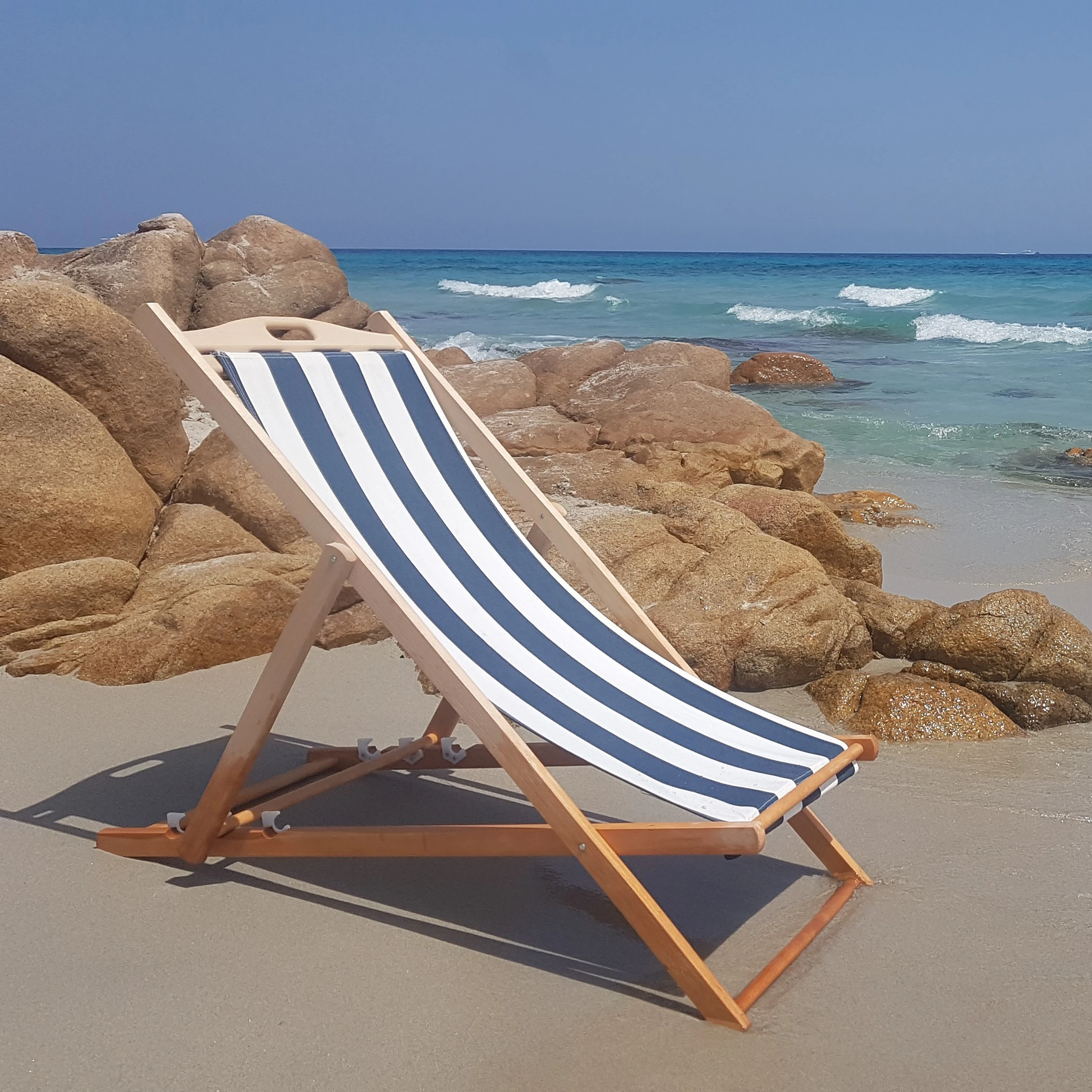 Высококачественный Итальянский складной пляжный стул Бетти Люкс 3 позиции из массива дерева со съемной тканью для сада, пляжа, патио