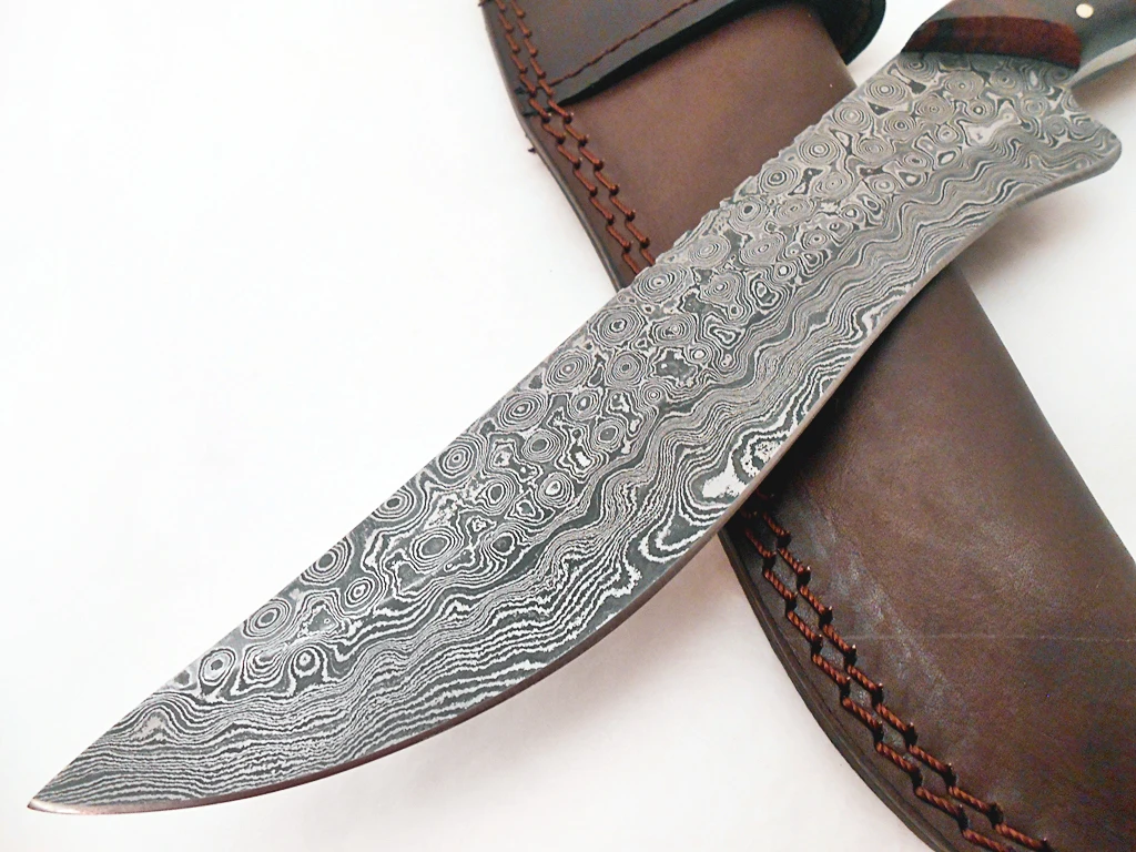 Custom Size Premium Quality Handmade Damascus Steel Hunting Bowie Knife Comfortable handle Grip Skinner knife