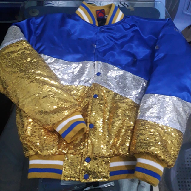 Women Baseball Fashion Design Women Custom Bomber Sequin Jacket