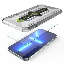 For iPhone 13 14 Pro max tempered glass installation frame iphone film easy install privacy screen protector installation kit