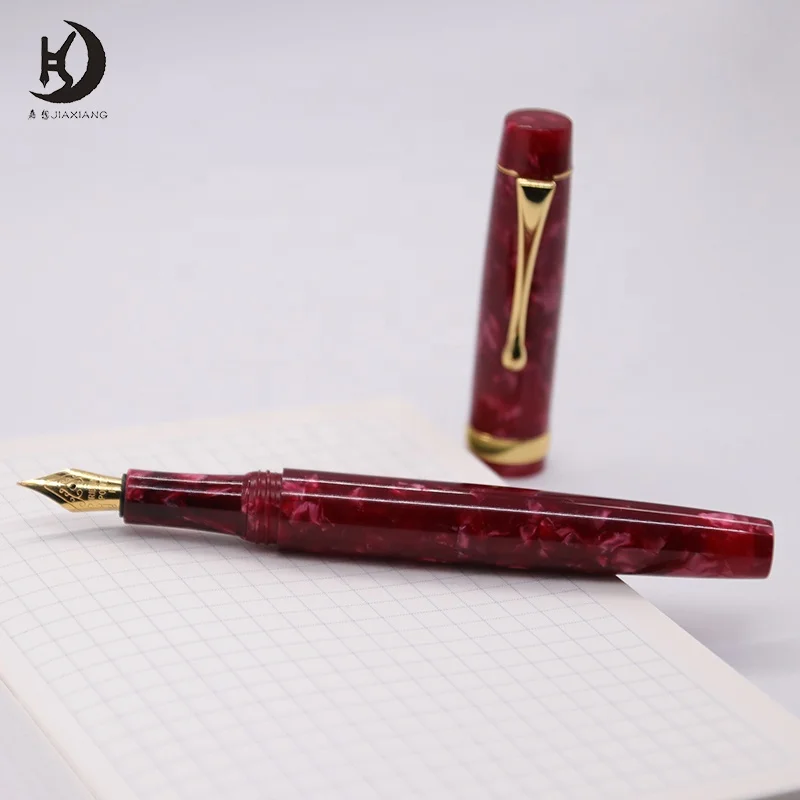 JX-l2 Awesome office school supplies natural acrylic resin fountain pen promotional gift ink pens