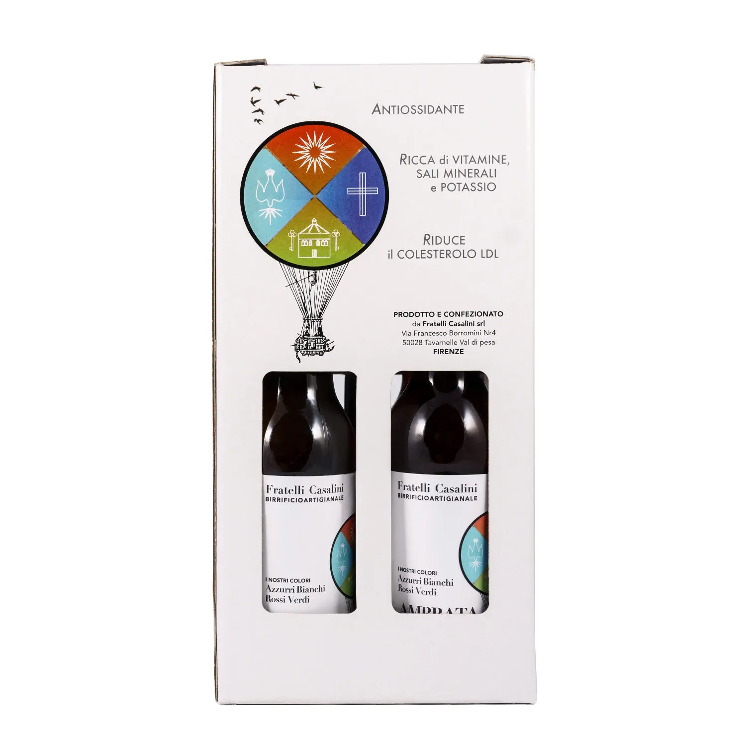 Gift Box 4 Beer Bottles - Different Taste of Beer Made in Italy - Gift Packing Box Beer - Ideal for any Occasion