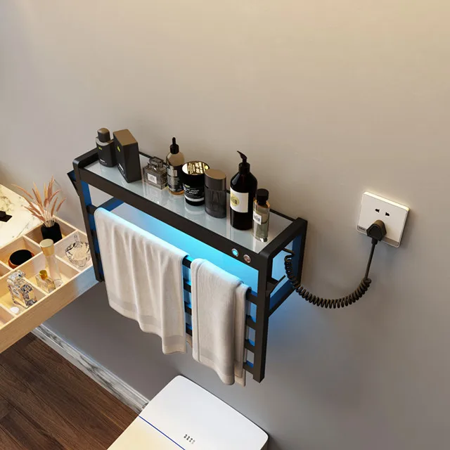 
Deluxe Edition R-101A Series electric heated drying rack towel warmer Smart electric towel rack White/Black 45W 