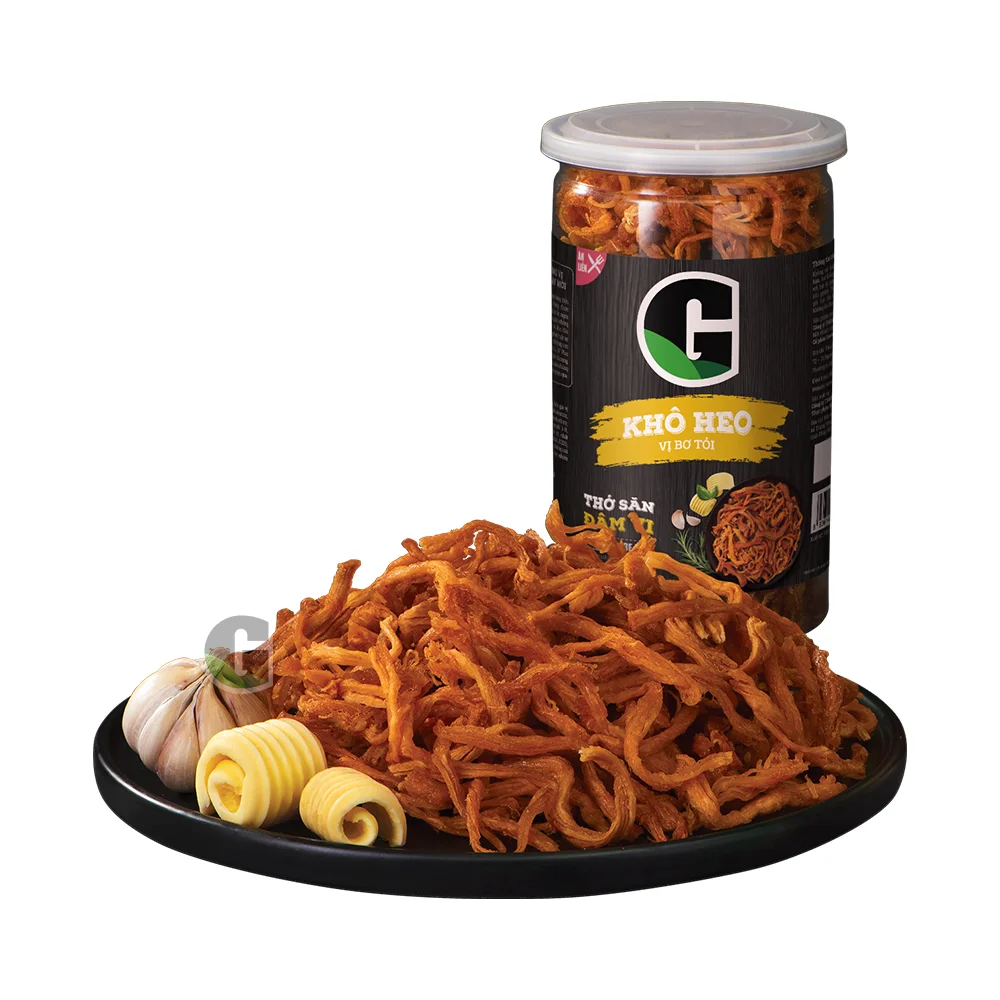 
G Butter & garlic dried pork strips Special Pork snack Delicious dried pork with butter and garlic flavor made in Vietnam 