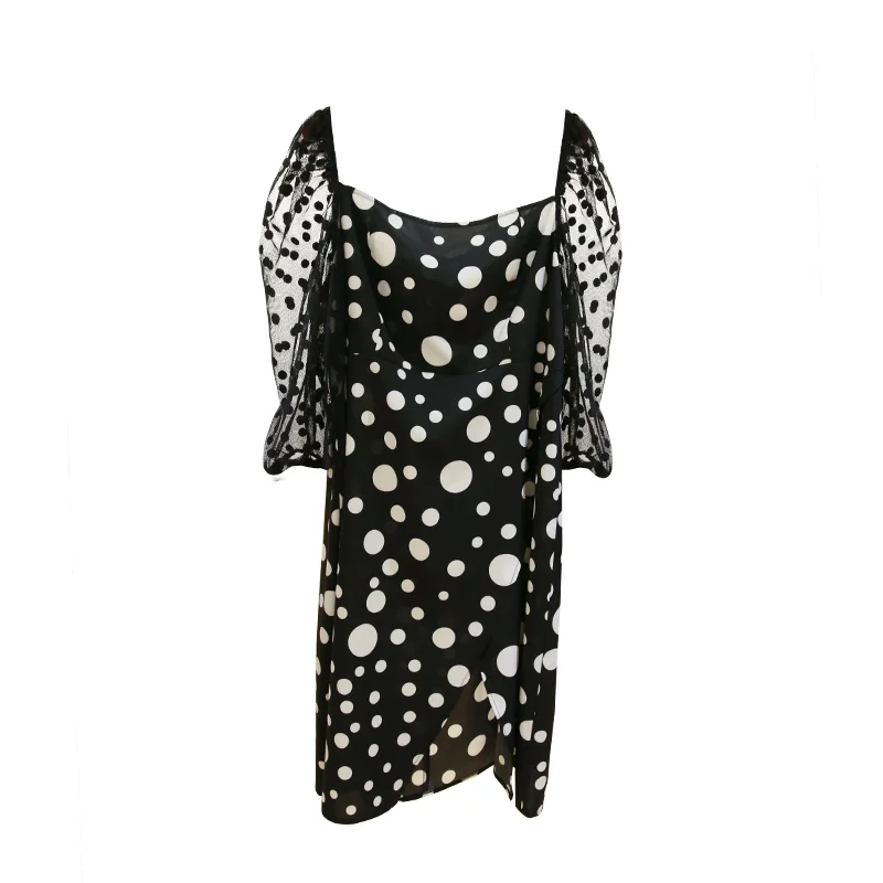 
OEM ODM Service Women Casual Wear Dot Printed Dress Plus Size Oversize custom dress supplier 