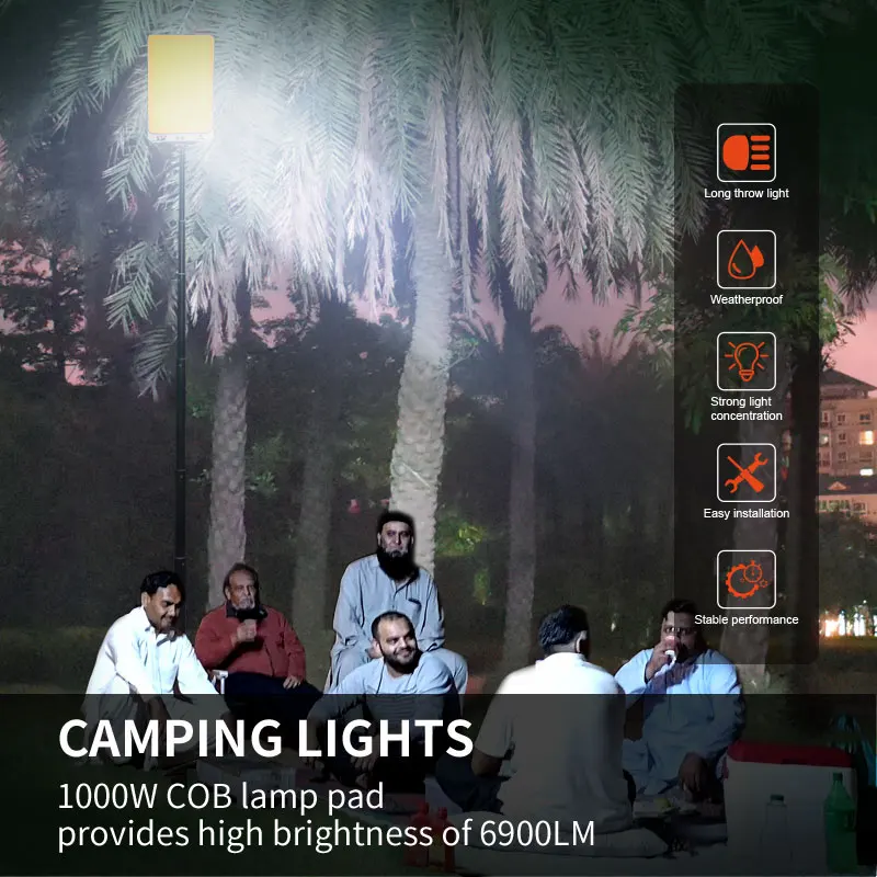 360light 12V telescopic pole led lights remote control waterproof adjustable led camping lights luzes de acampamento conduzidas