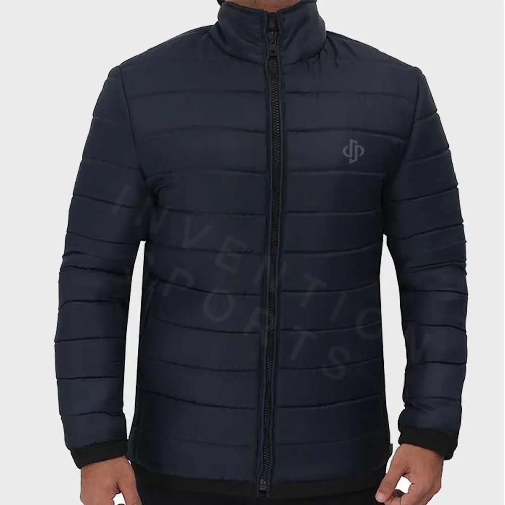 Coat Men Thin Down Quilted Puffer Bomber Polyester / Nylon Winter Padded Jacket