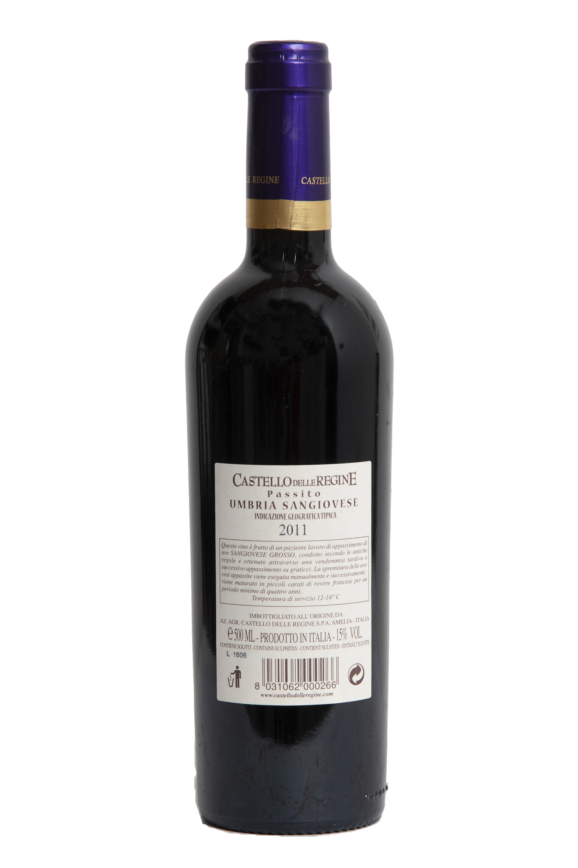 Best Quality Italian 500 ml Sweet Red Wine PASSITO SANGIOVESE 2011 Dessert Red Wine for party