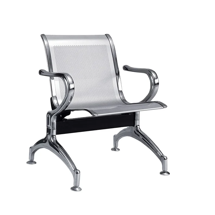 High quality 4-seat airport steel waiting chair with cushions