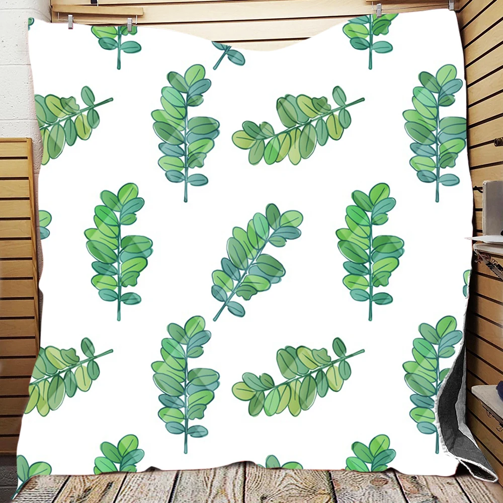 
Palm Leaves True Tropical Style Quilted Blanket Quilt Patchwork Throw Blankets Wholesale Dropship 